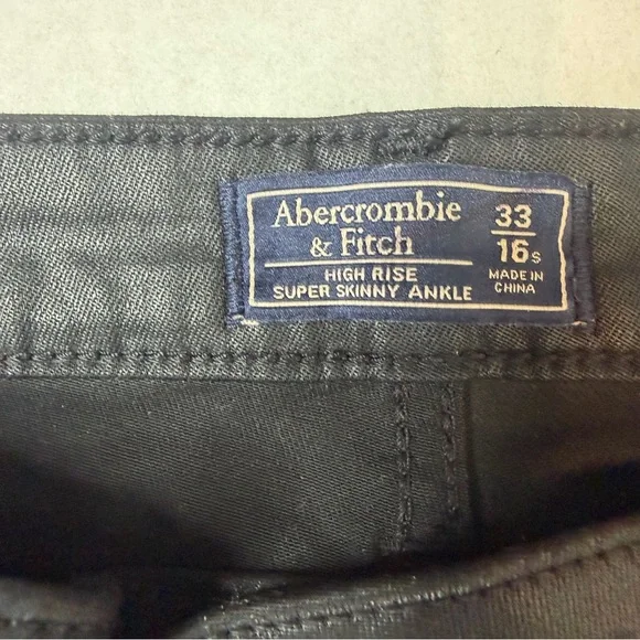 Abercrombie & Fitch High-Rise Super Skinny Ankle Pants Size 33/16s - Picture 3 of 13